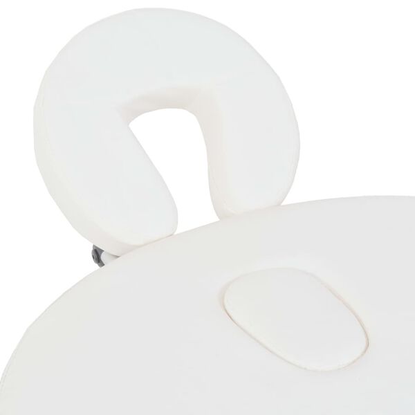 vidaXL Folding Massage Table 4 cm Thick with 2 Bolsters Oval White
