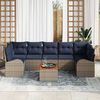 vidaXL Garden Sofa Set 8 pcs Grey Poly rattan