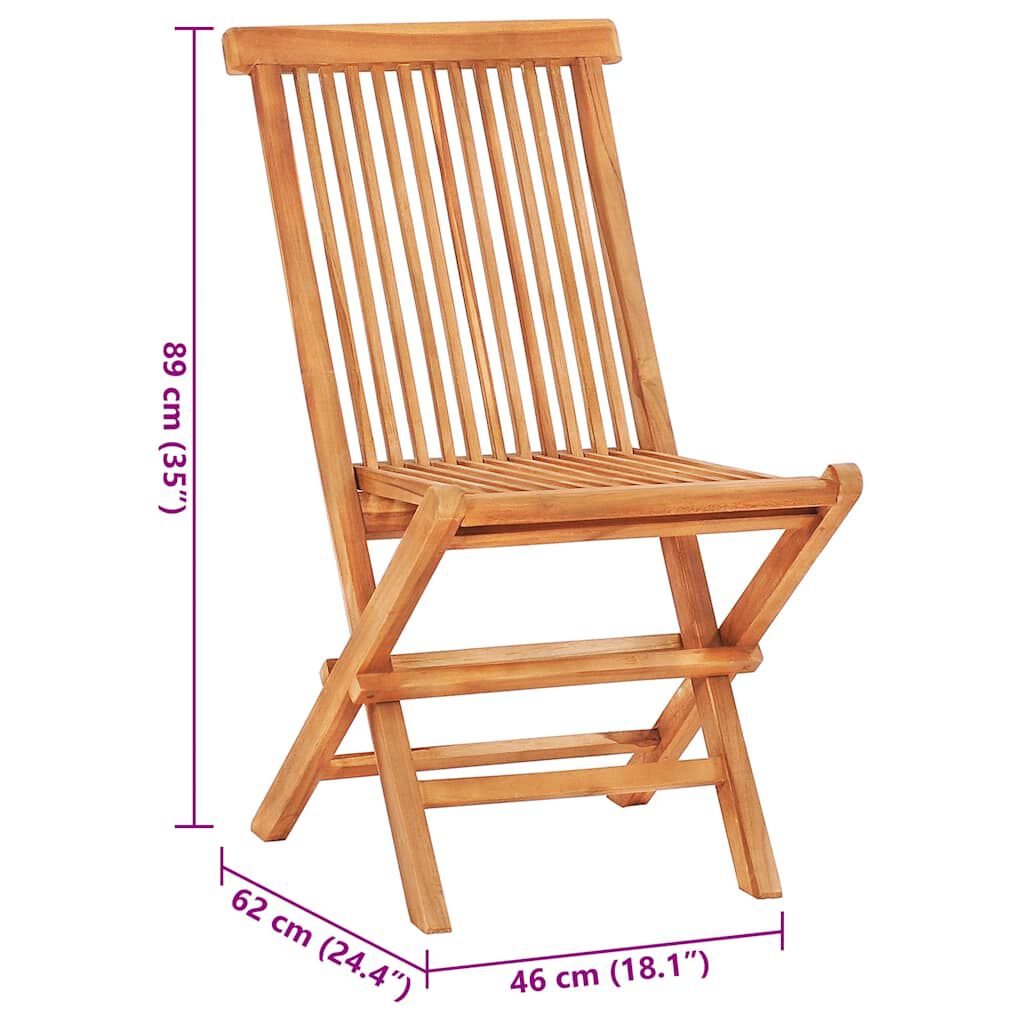 vidaXL 3 Piece Bistro Set with Cream Cushions Solid Teak Wood