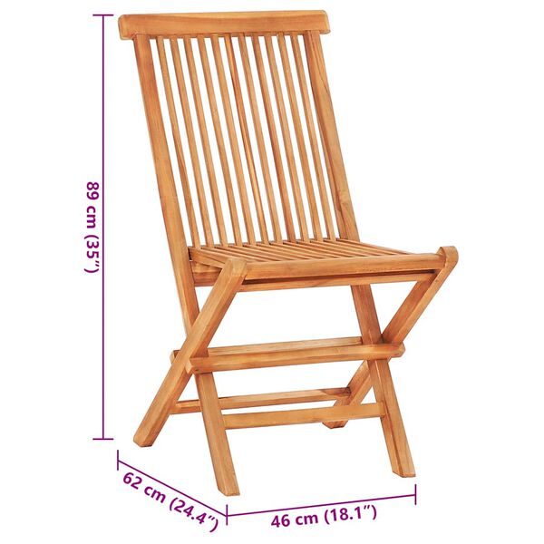 vidaXL 3 Piece Bistro Set with Cream Cushions Solid Teak Wood