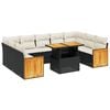 vidaXL 10 Piece Garden Sofa Set with Cushions Black Poly Rattan