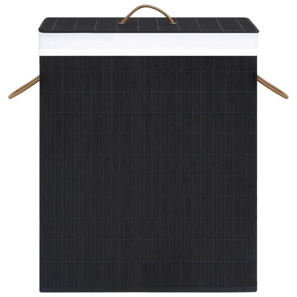 vidaXL Bamboo Laundry Basket Black 83 L