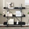 vidaXL Bookcase 3-Tier Black 100x33x108.5 cm Engineered Wood