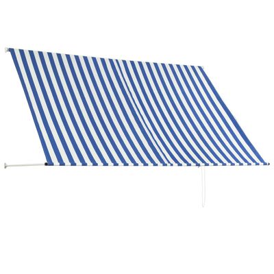 vidaXL Retractable Awning 250x150 cm Blue and White