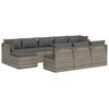 vidaXL 10 Piece Garden Lounge Set with Cushions Grey Poly Rattan