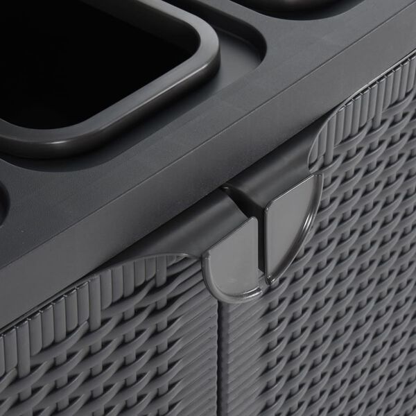 vidaXL Trash Bin with 2 Doors Black 65x45x88 cm PP