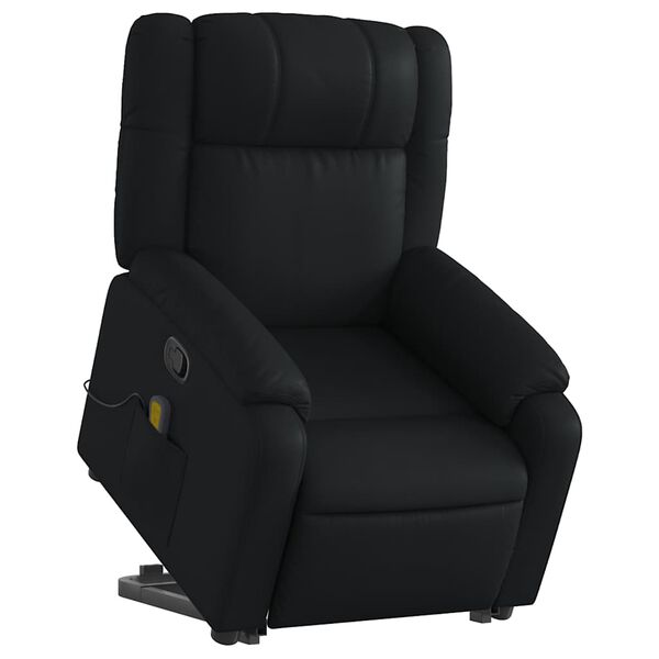 vidaXL Stand up Massage Recliner Chair Black Faux Leather