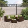 vidaXL 5 Piece Garden Lounge Set with Cushions Brown Poly Rattan