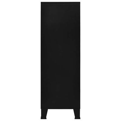vidaXL Industrial Storage Chest Black 75x40x120 cm Steel