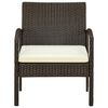 vidaXL Garden Chair with Cushion Poly Rattan Brown