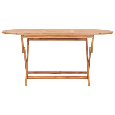 vidaXL 9 Piece Folding Outdoor Dining Set Solid Teak Wood