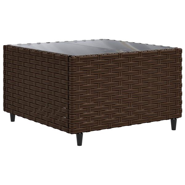 vidaXL 8 Piece Garden Lounge Set with Cushions Brown Poly Rattan