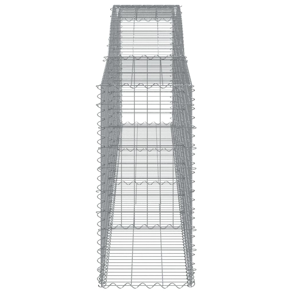 vidaXL Arched Gabion Baskets 3 pcs 400x50x100/120 cm Galvanised Iron