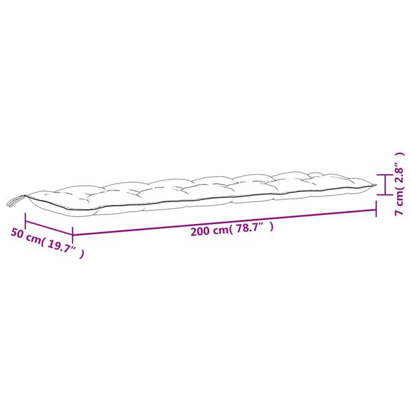 vidaXL Garden Bench Cushions 2 pcs Taupe 200x50x7 cm Oxford Fabric