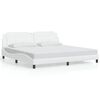 vidaXL Bed Frame with LED without Mattress "Zadar" White 193x203 cm