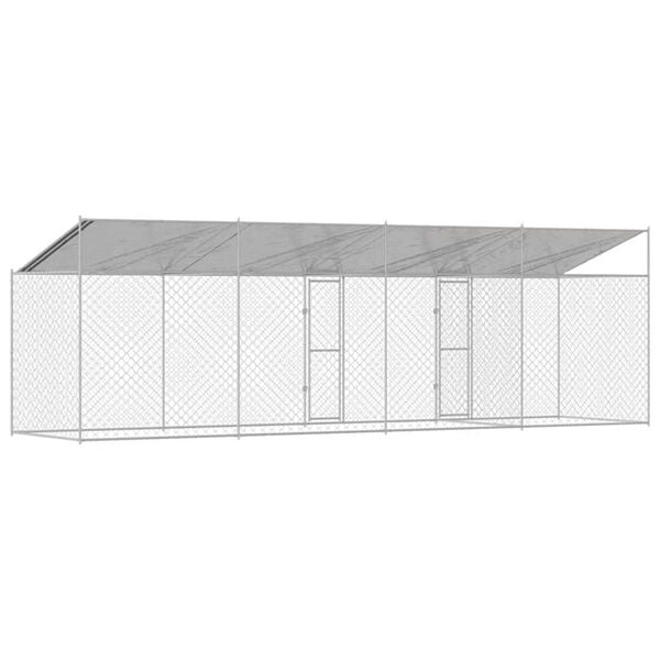 Dog Cage Silver 800 x 200 x 256 cm Galvanised Steel
