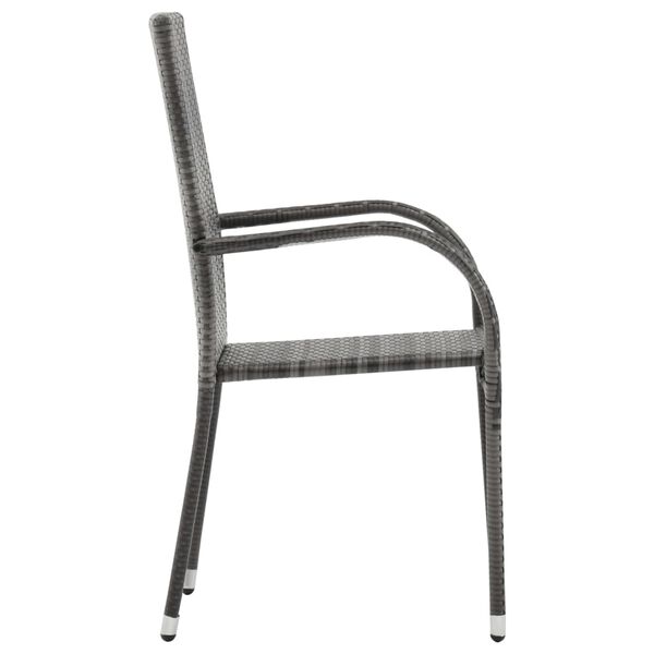 vidaXL 3 Piece Garden Dining Set Grey and Black