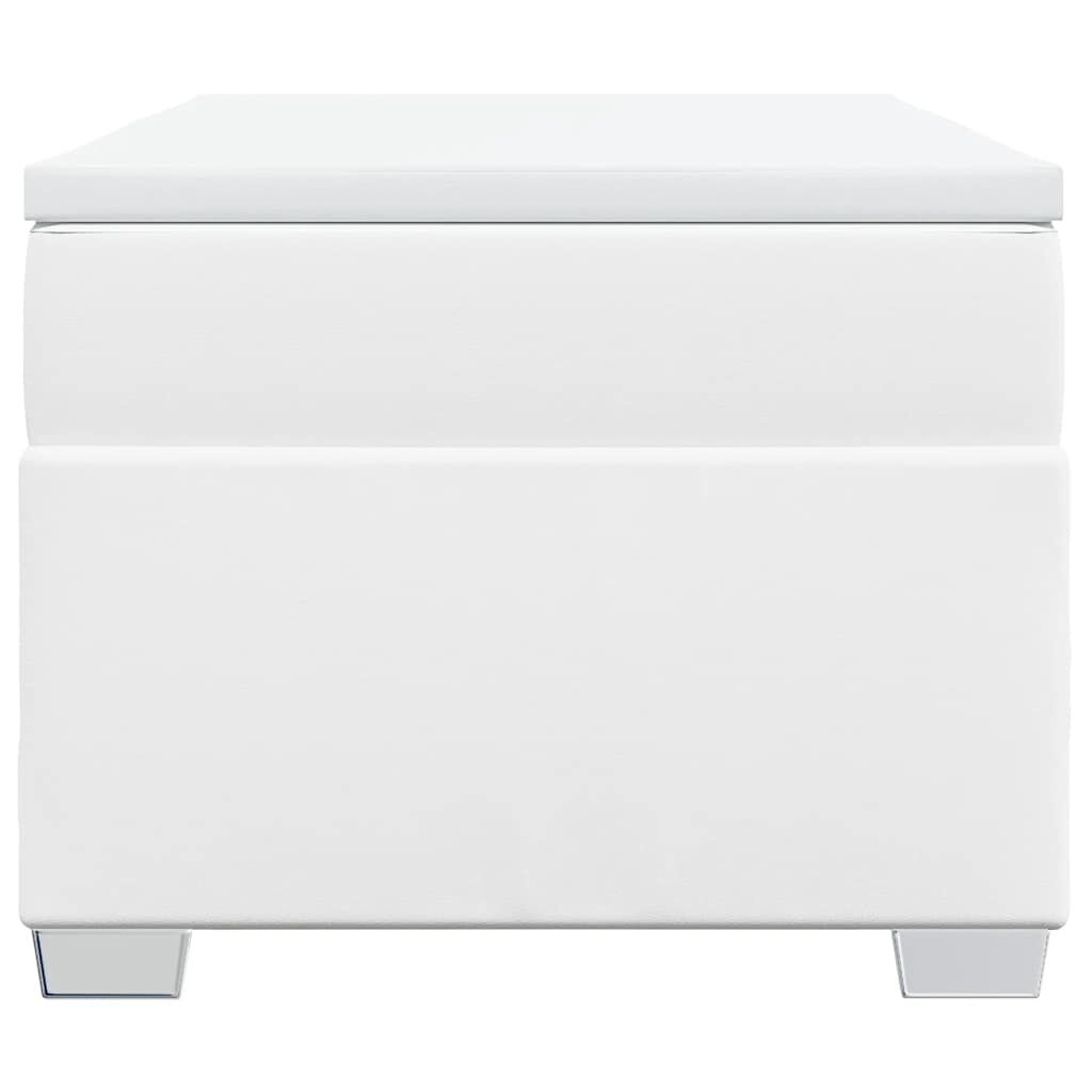 vidaXL Box Spring Bed with Mattress White Twin Faux Leather