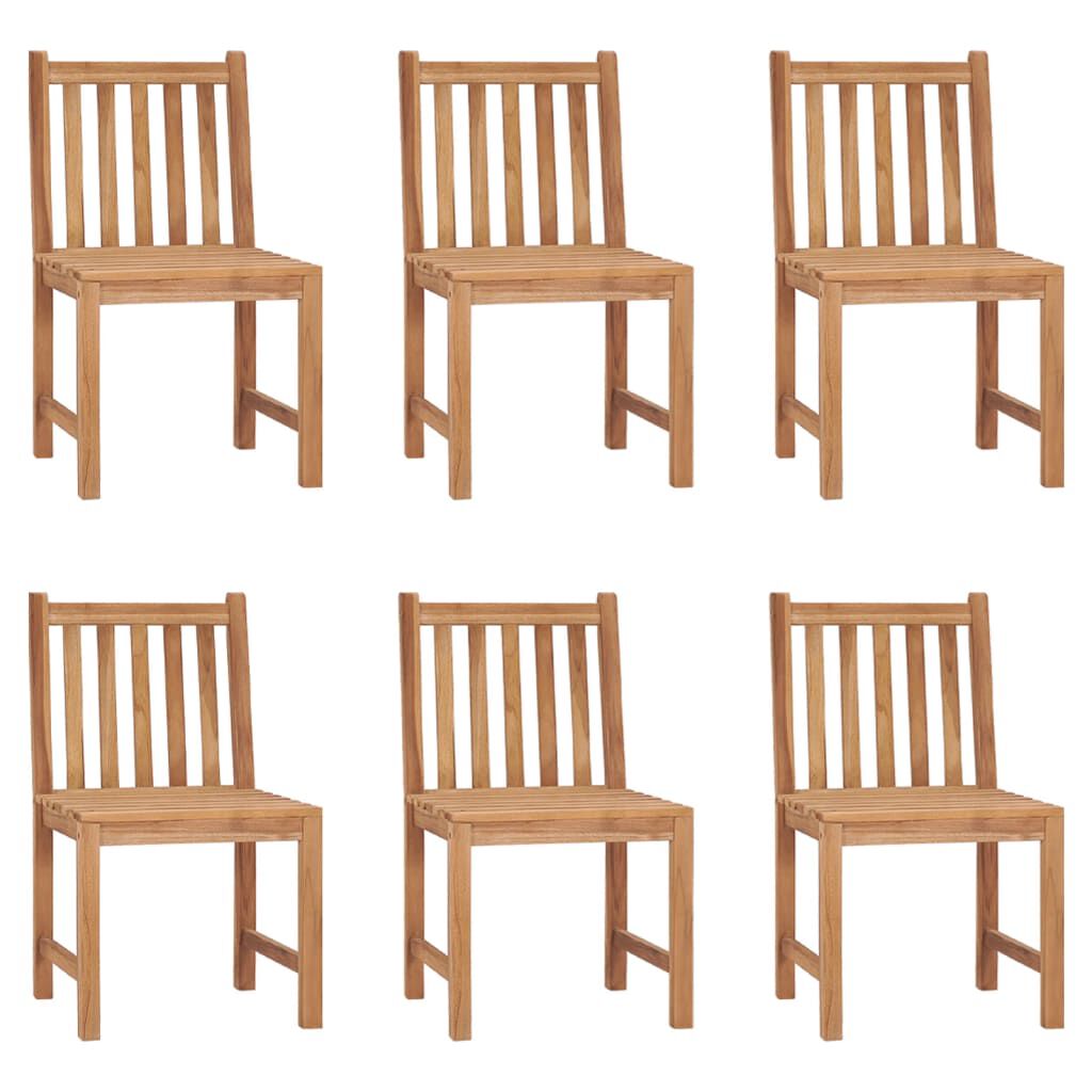 vidaXL Garden Chairs 6 pcs with Cushions Solid Teak Wood