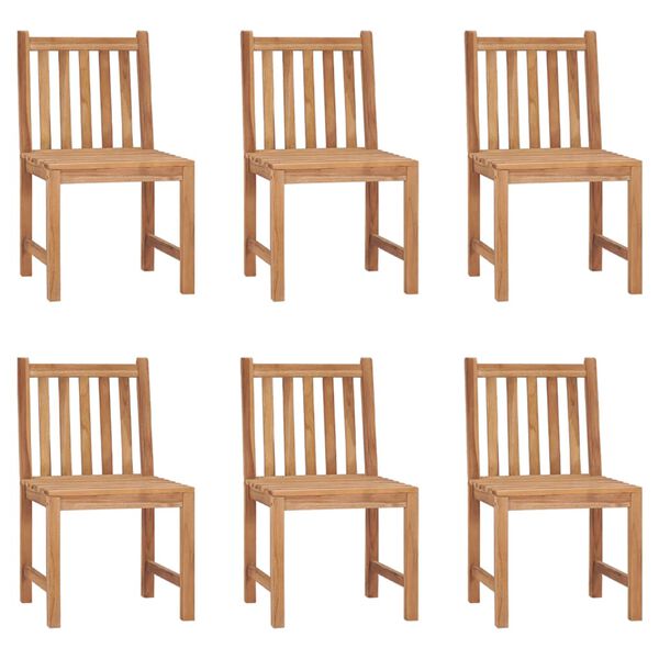 vidaXL Garden Chairs 6 pcs with Cushions Solid Teak Wood