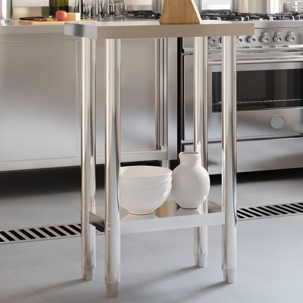vidaXL Kitchen Work Table 55x30x85 cm Stainless Steel