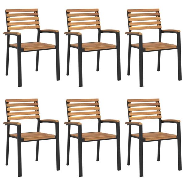 vidaXL 7 Piece Garden Dining Set Solid Wood Acacia and Metal