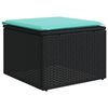 vidaXL 6 Piece Garden Sofa Set with Cushions Black Poly Rattan