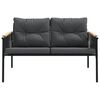 vidaXL Garden Bench with Cushions 116 cm Black Steel