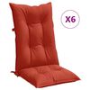vidaXL Highback Chair Cushions 6 pcs Melange Red 120x50x7 cm Fabric