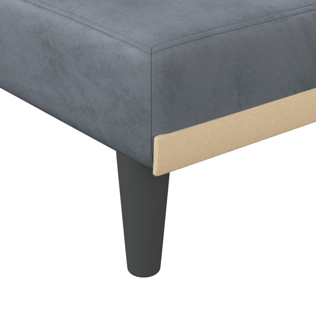vidaXL Chaise Longue Dark Grey Velvet