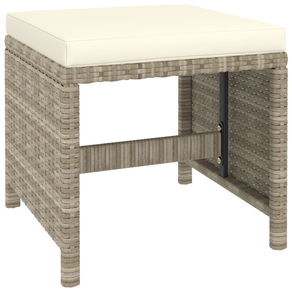 vidaXL 6 Piece Outdoor Dining Set with Cushions Poly Rattan Beige