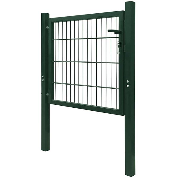 vidaXL Fence Gate Steel Green 105x150 cm