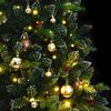 vidaXL Artificial Hinged Christmas Tree 300 LEDs & Ball Set 180 cm