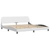 vidaXL Bed Frame "Dover" White 193x203 cm Faux Leather