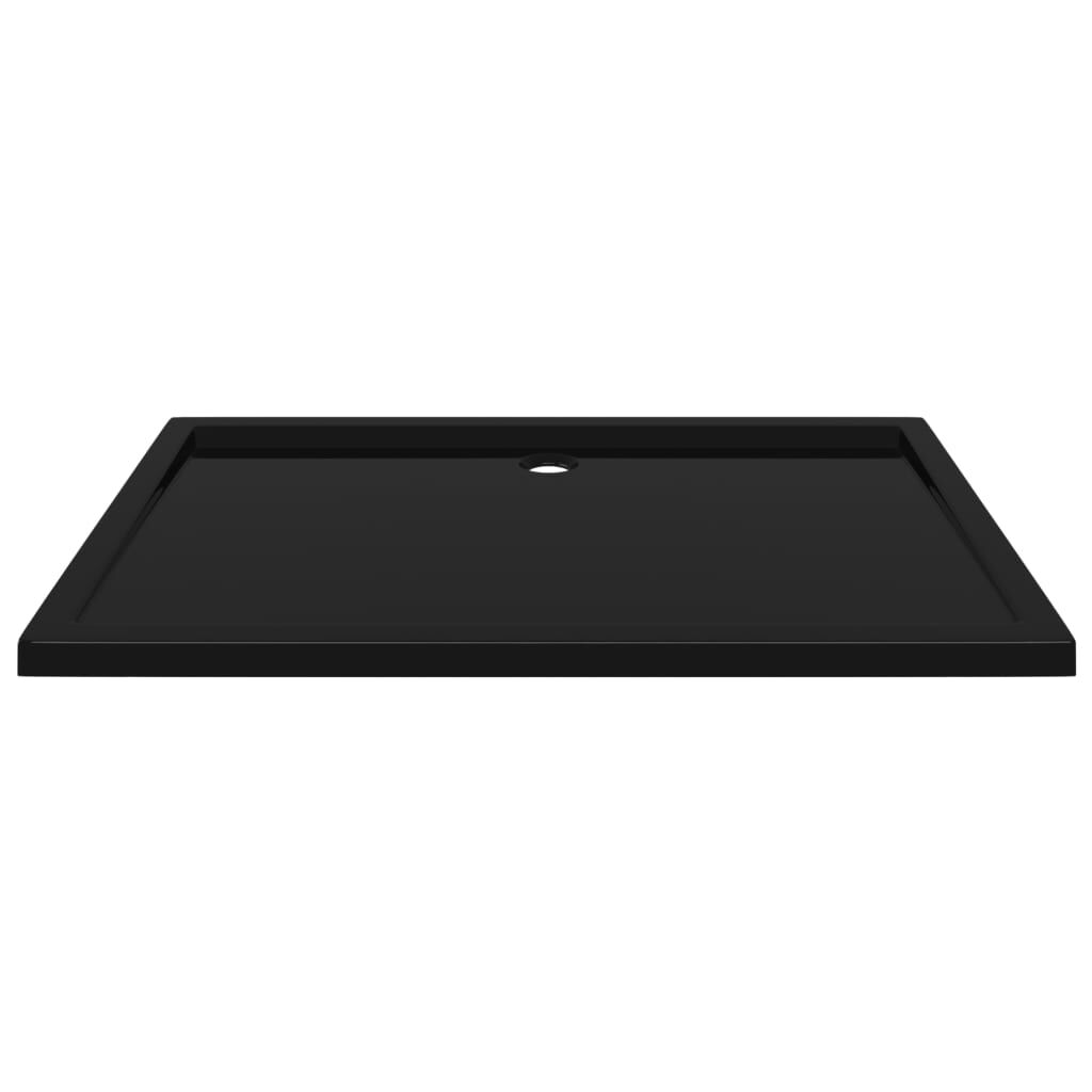 vidaXL Rectangular ABS Shower Base Tray Black 80x120 cm
