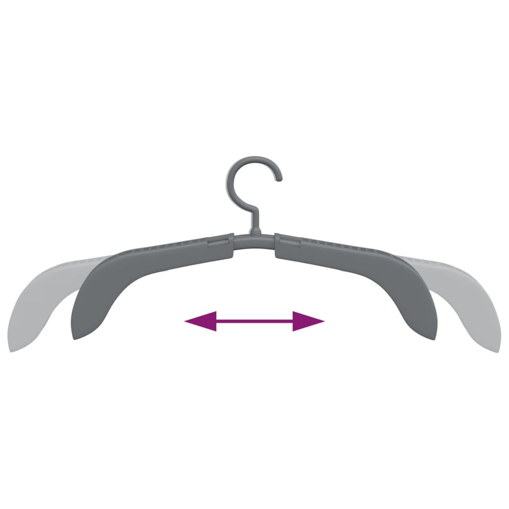 vidaXL Extendable Clothes Hangers 10 pcs Grey