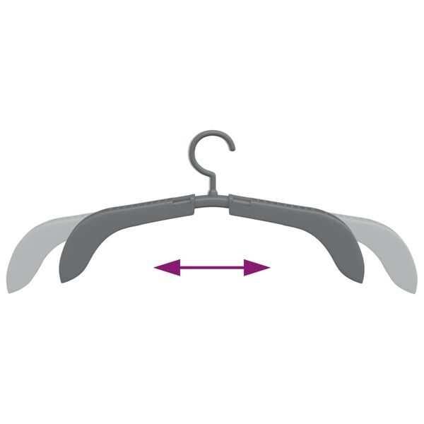 vidaXL Extendable Clothes Hangers 10 pcs Grey