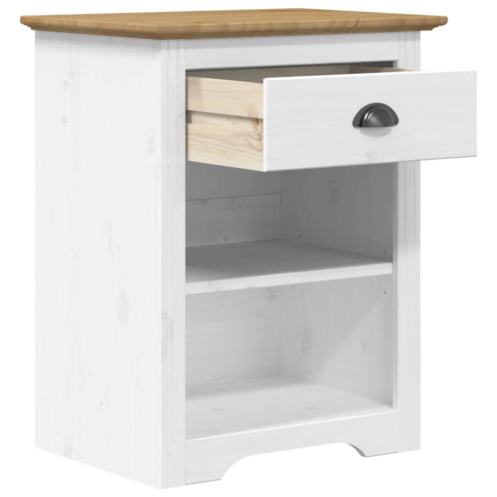 vidaXL Bedside Cabinet BODO Brown 53x38.5x66 cm Solid Wood Pine