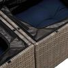 vidaXL Garden Sofa with Cushion Grey 121 x 62 x 69cm Poly Rattan