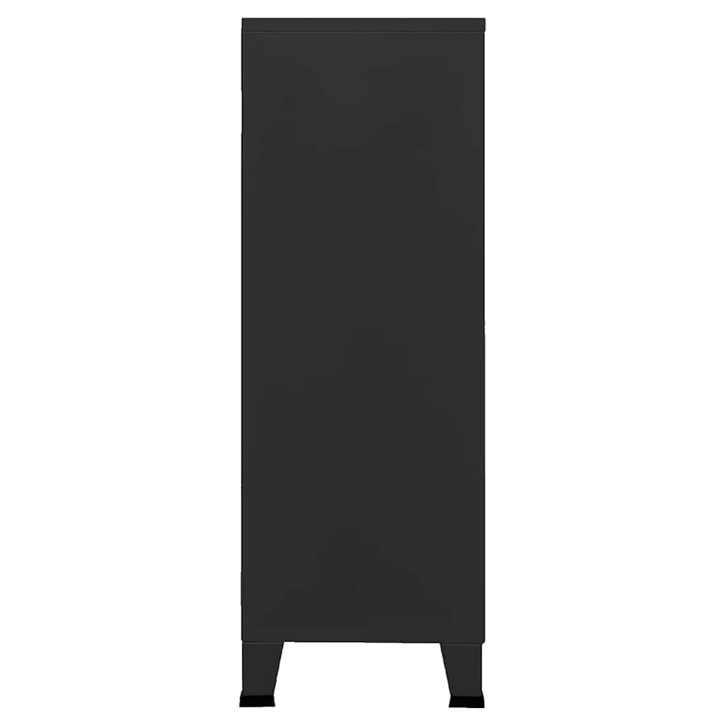 vidaXL Industrial Storage Chest Black 75x40x115 cm Metal