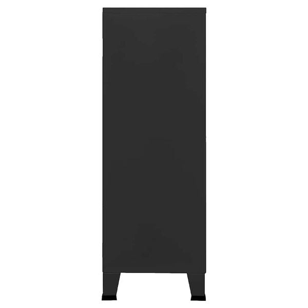 vidaXL Industrial Storage Chest Black 75x40x115 cm Metal