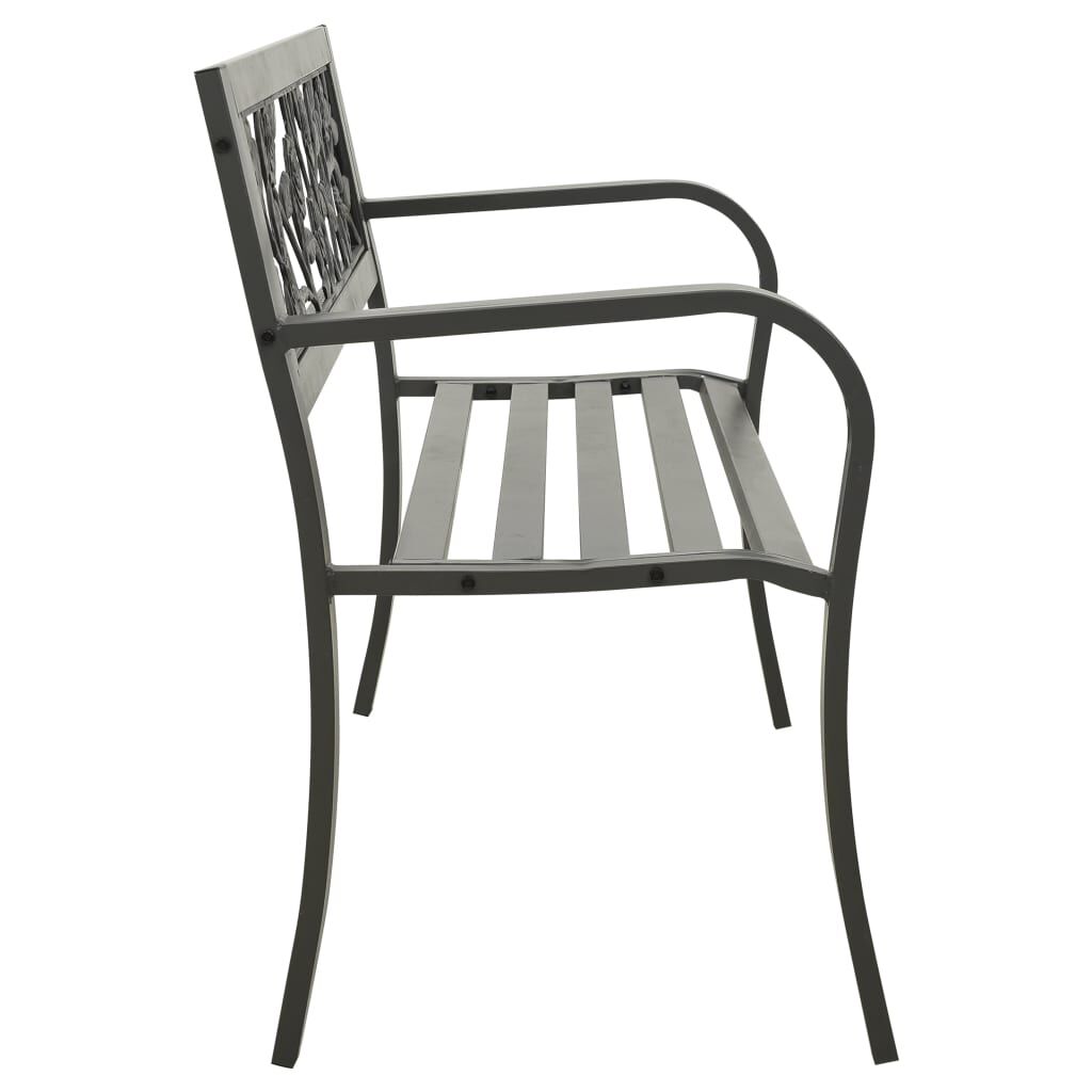 vidaXL Garden Bench 125 cm Steel Grey