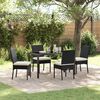 vidaXL Garden Dining Set 5 pcs Black Powder-Coated Steel