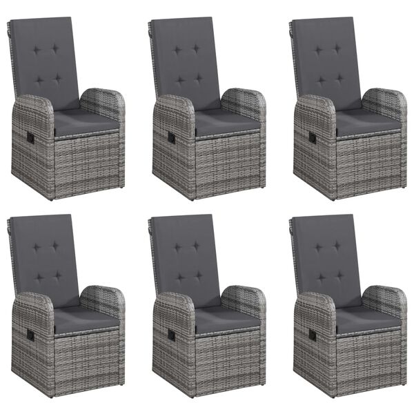 vidaXL 7 Piece Garden Dining Set Grey