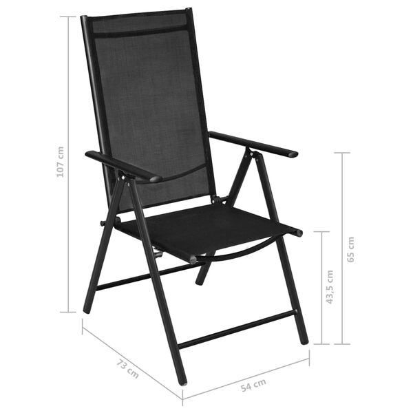 vidaXL 3 Piece Bistro Set Aluminium and Textilene Black