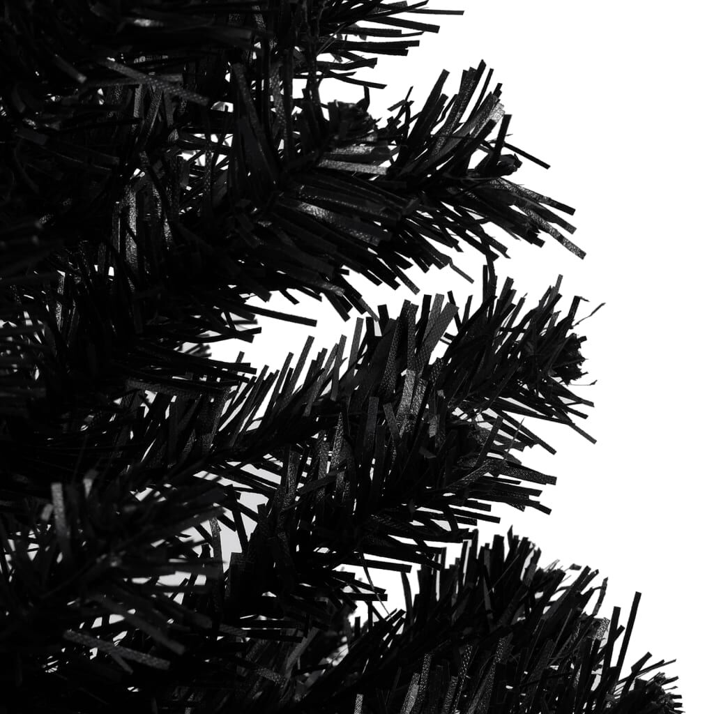 vidaXL Artificial Pre-lit Christmas Tree with Ball Set Black 120 cm PVC