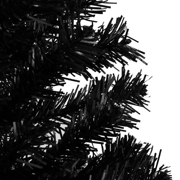 vidaXL Artificial Pre-lit Christmas Tree with Ball Set Black 120 cm PVC