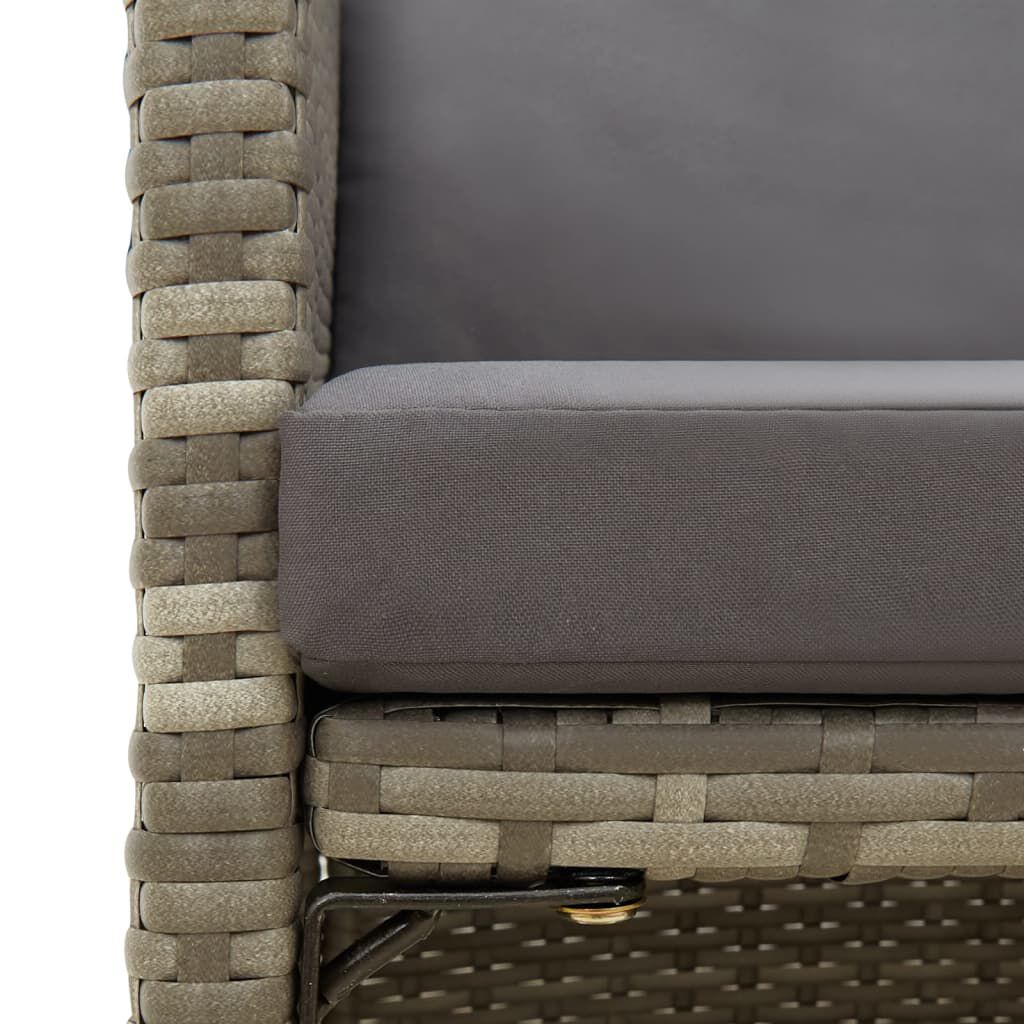 vidaXL Garden Chairs with Cushions 4 pcs Poly Rattan Grey