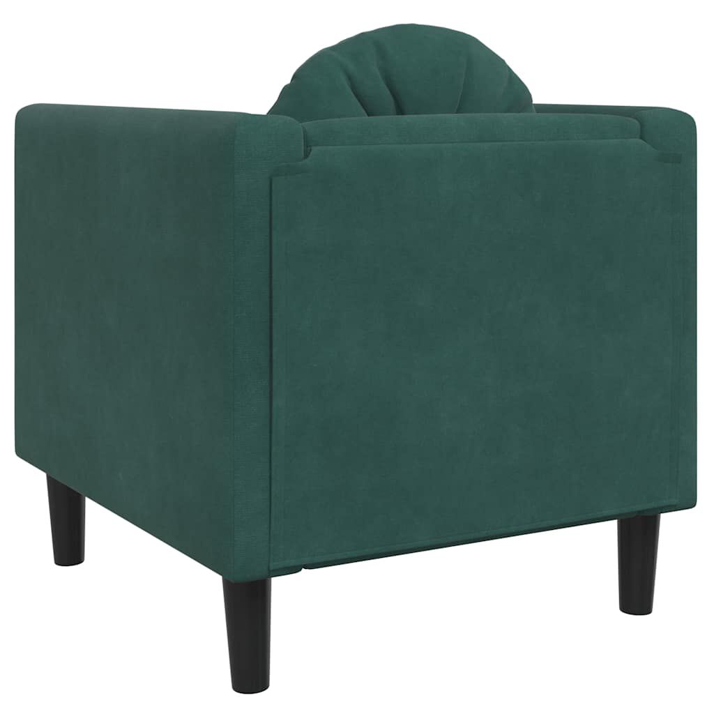 vidaXL Sofa Chair with Cushion Dark Green Velvet