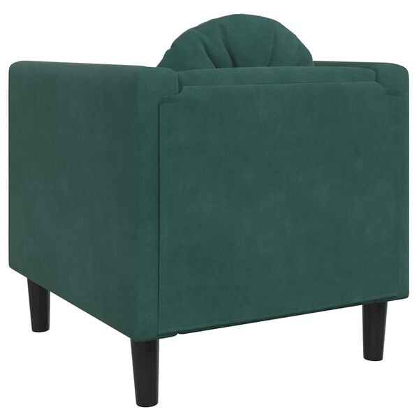vidaXL Sofa Chair with Cushion Dark Green Velvet